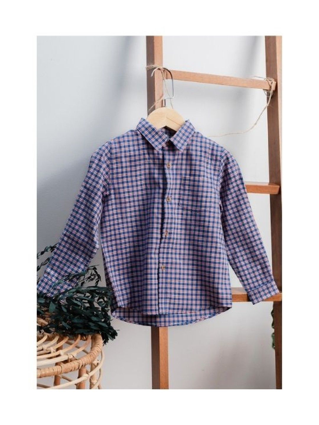 Treehouse Boys' Long Sleeves Checkered Shirt (Blue- Image 4)