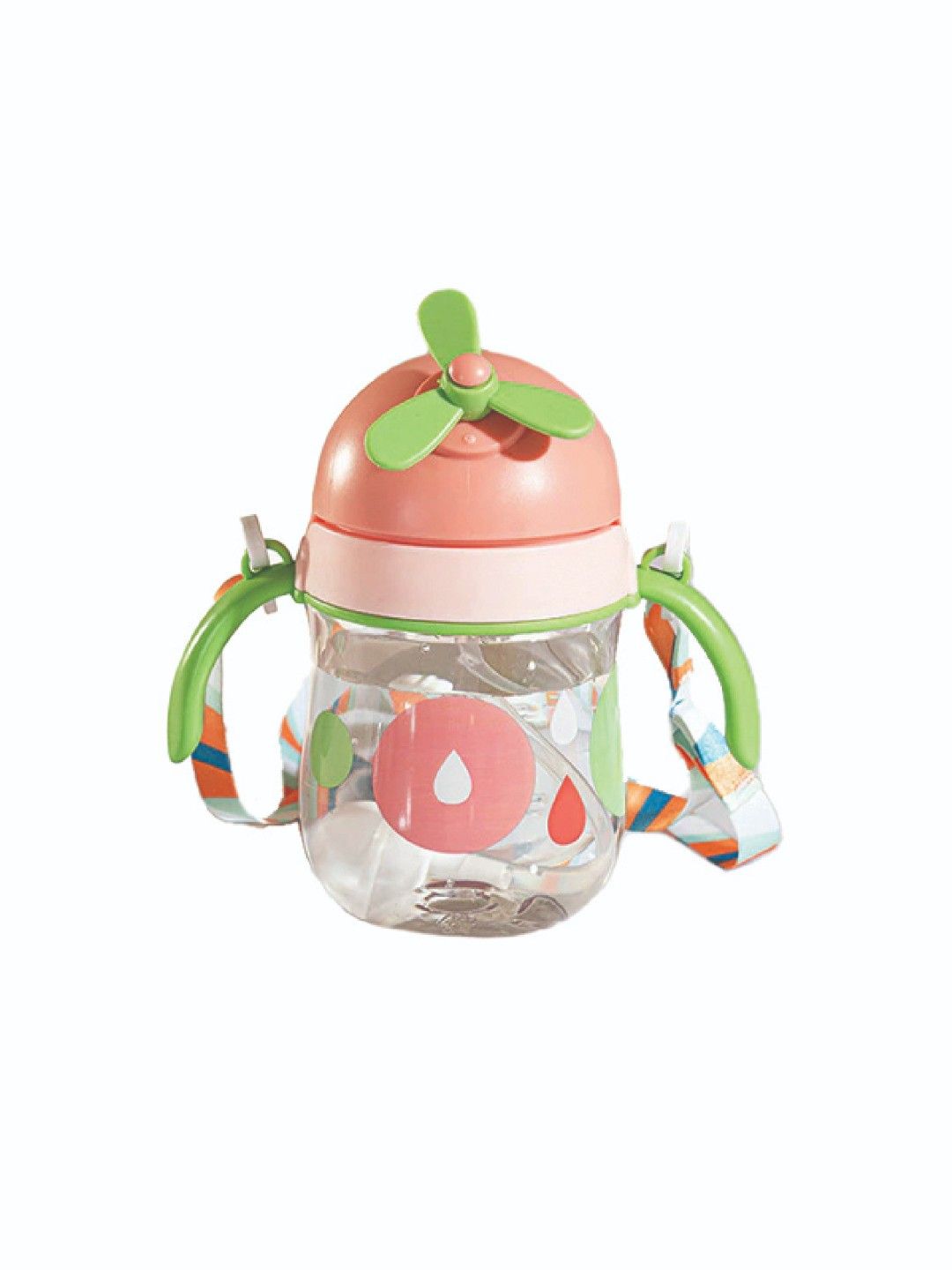BabyPro Kids Water Bottles Drop-Proof With Strap and Straw (250ml) (Pink- Image 1)
