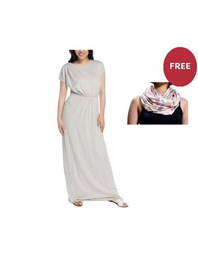 Elin Kimberly Maxi Dress with Free Nursing Cover (Random Design)