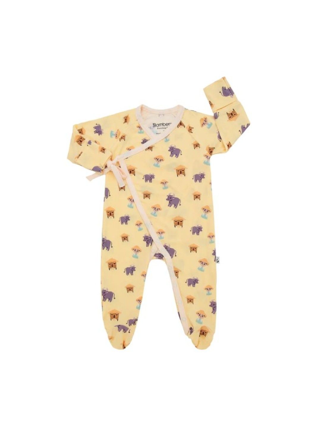 Bamberry Baby Kimono Style Footed Romper (Carabao- Image 1)