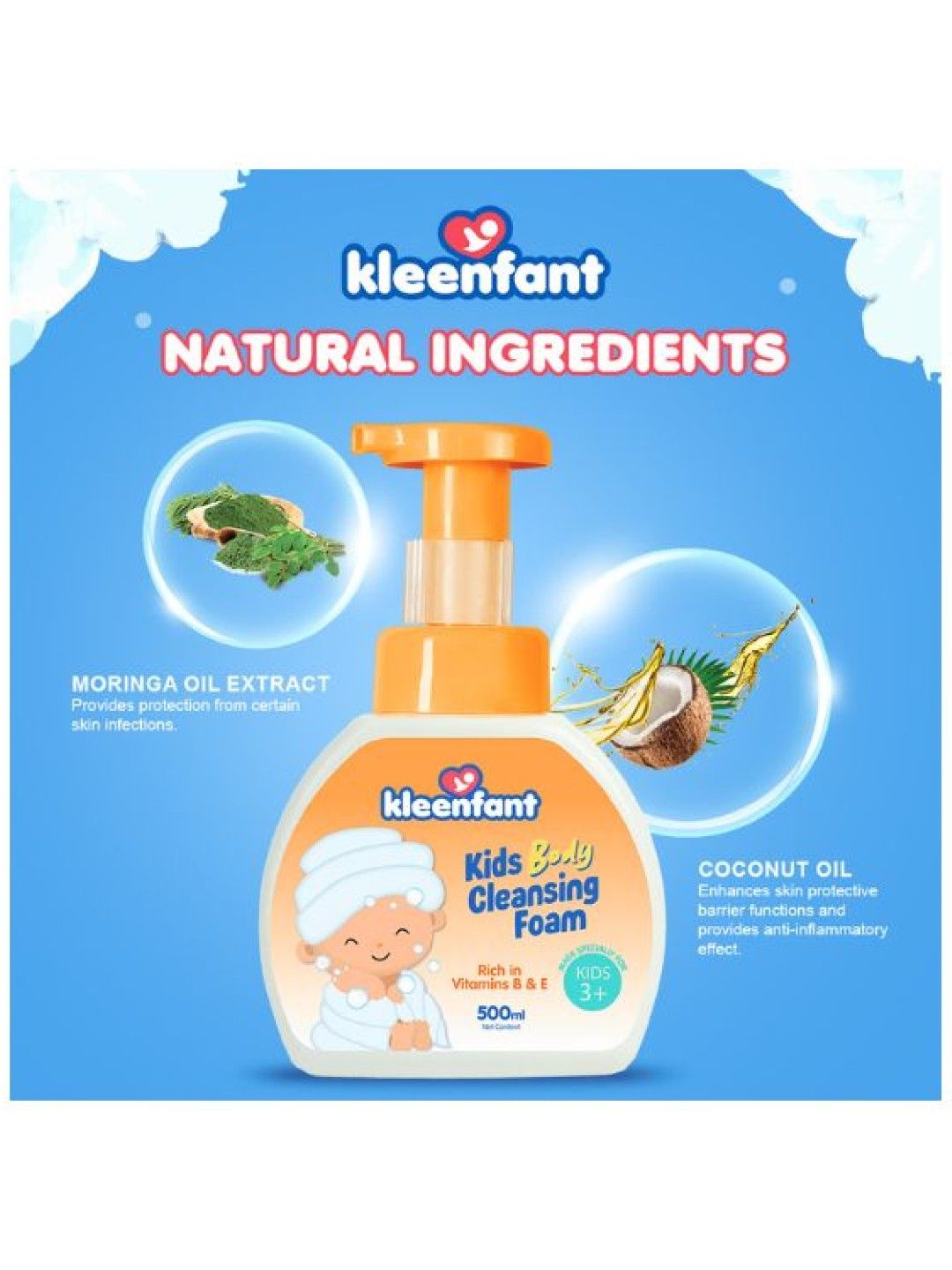 Kleenfant Kids Body Cleansing Foam (500ml) (No Color- Image 2)