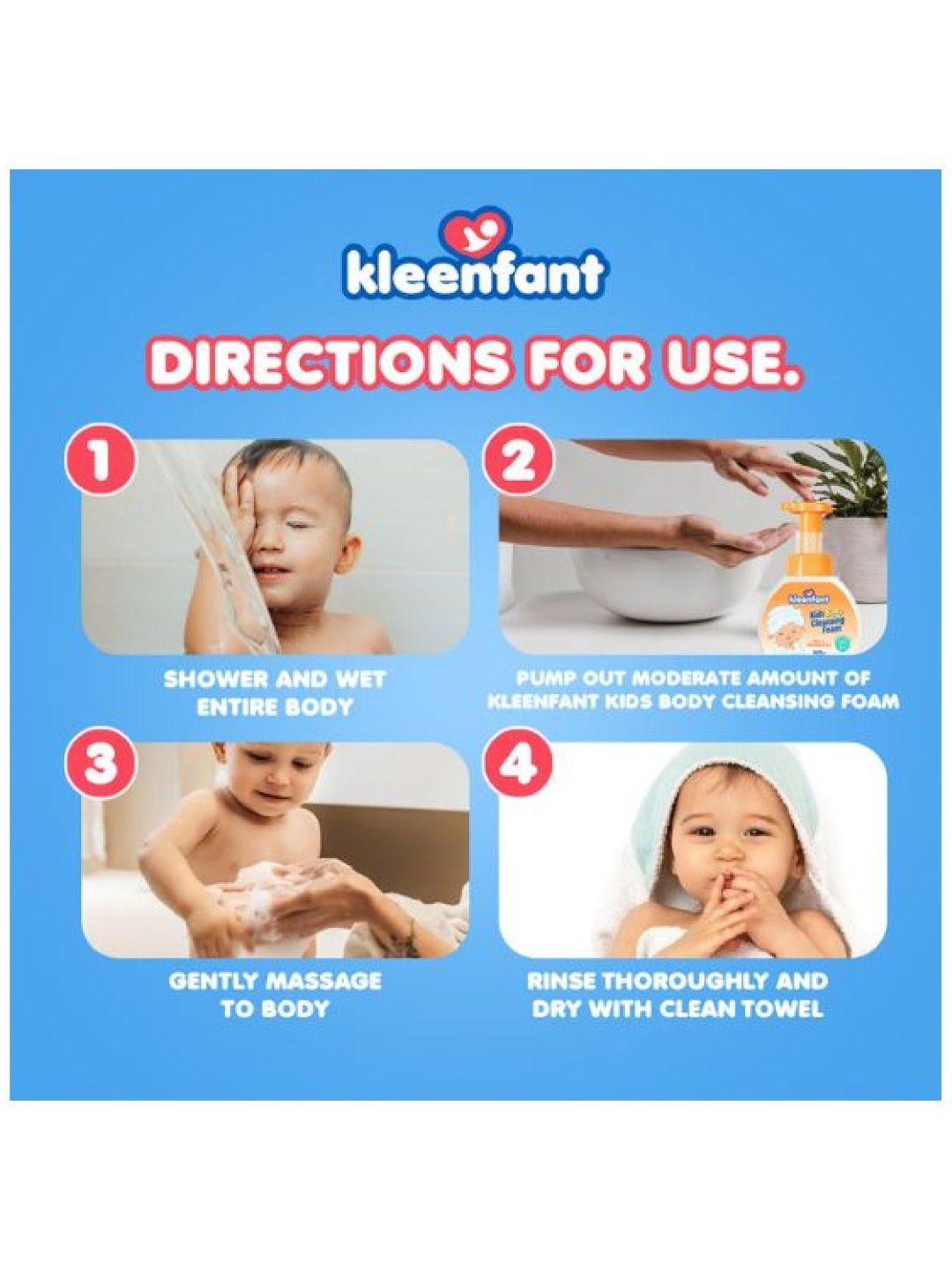 Kleenfant Kids Body Cleansing Foam (500ml) (No Color- Image 3)