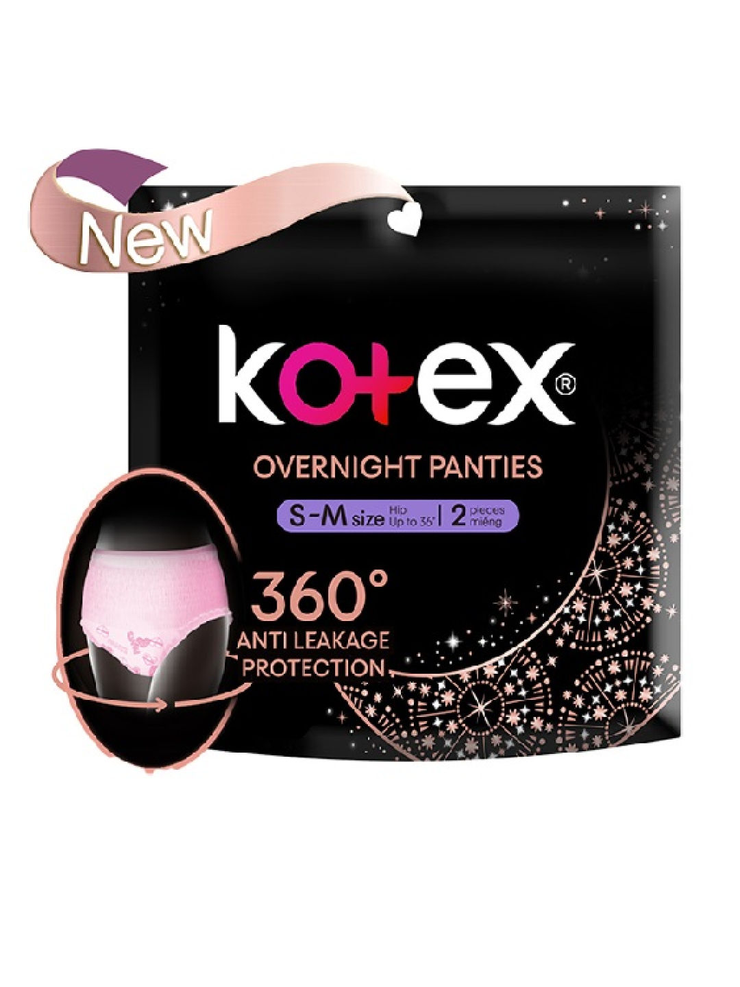 Kotex Overnight Menstrual Panties S-M (2s) (No Color- Image 1)