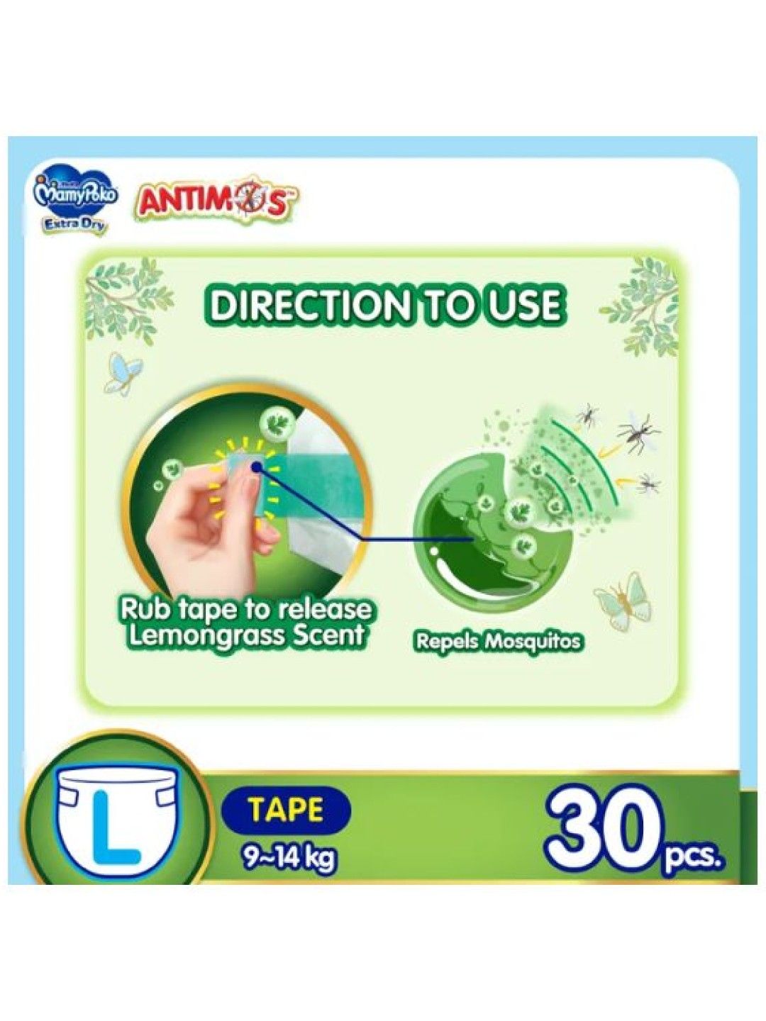 MamyPoko Extra Dry Protect Antimos Diaper Tape Large (30 pcs) (No Color- Image 2)