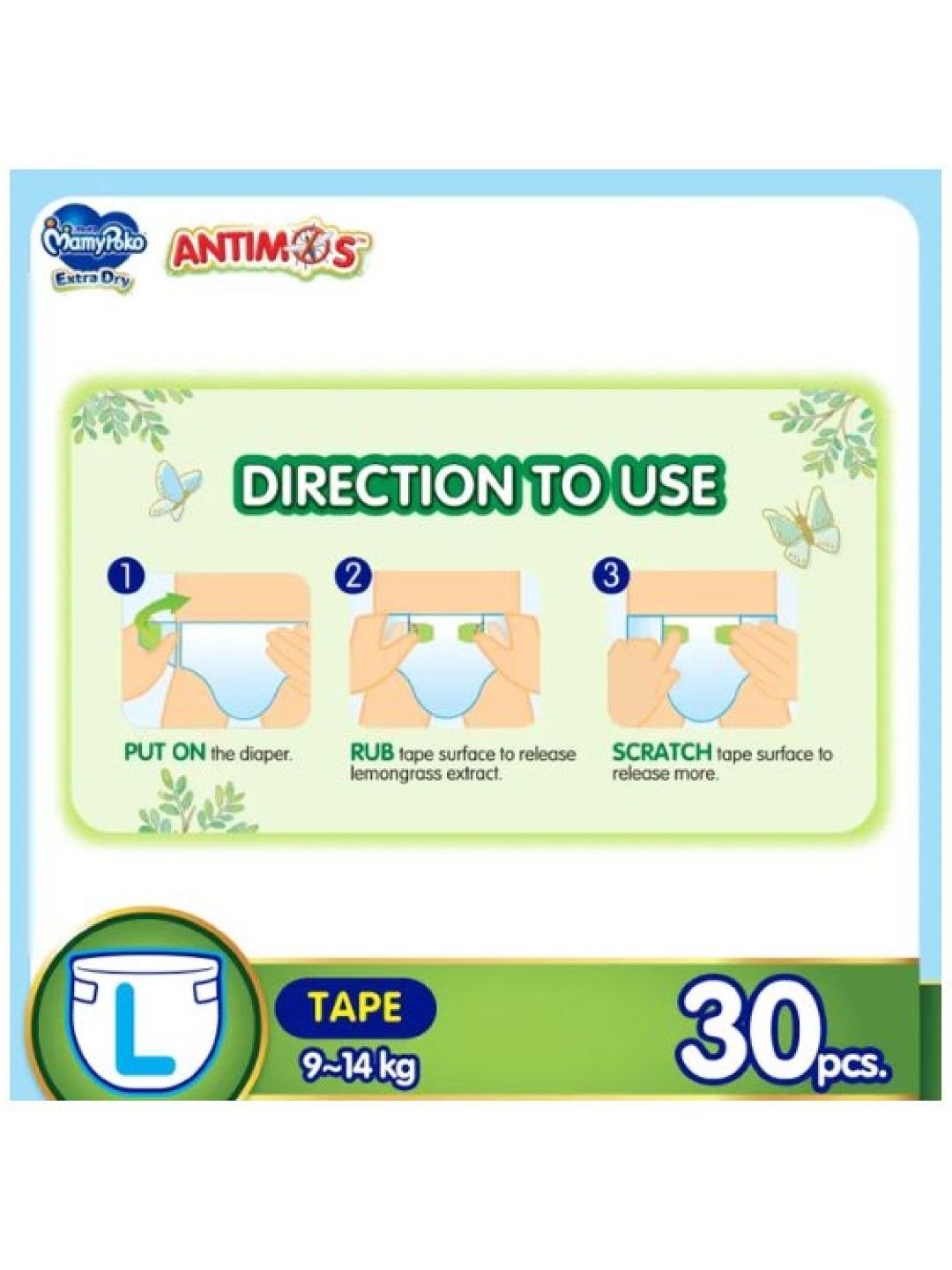 MamyPoko Extra Dry Protect Antimos Diaper Tape Large (30 pcs) (No Color- Image 3)