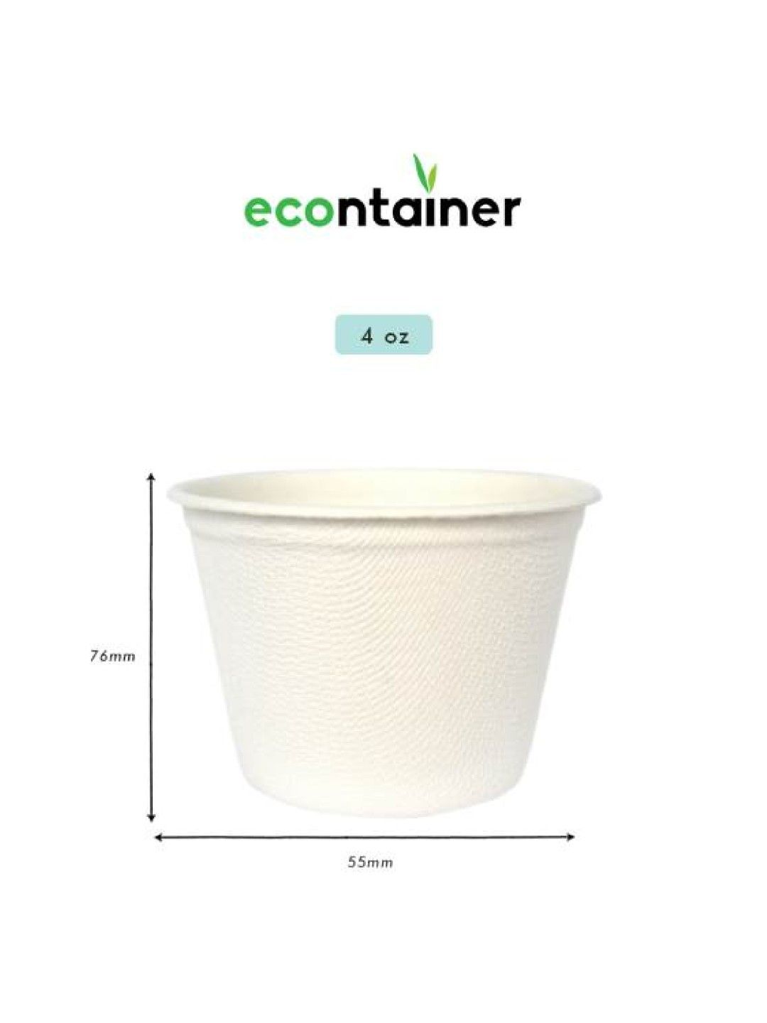 Econtainer Sugarcane Bagasse Sauce Cup Eco-friendly Packaging (4oz)- Pack of 50 (with Lid- Image 2)