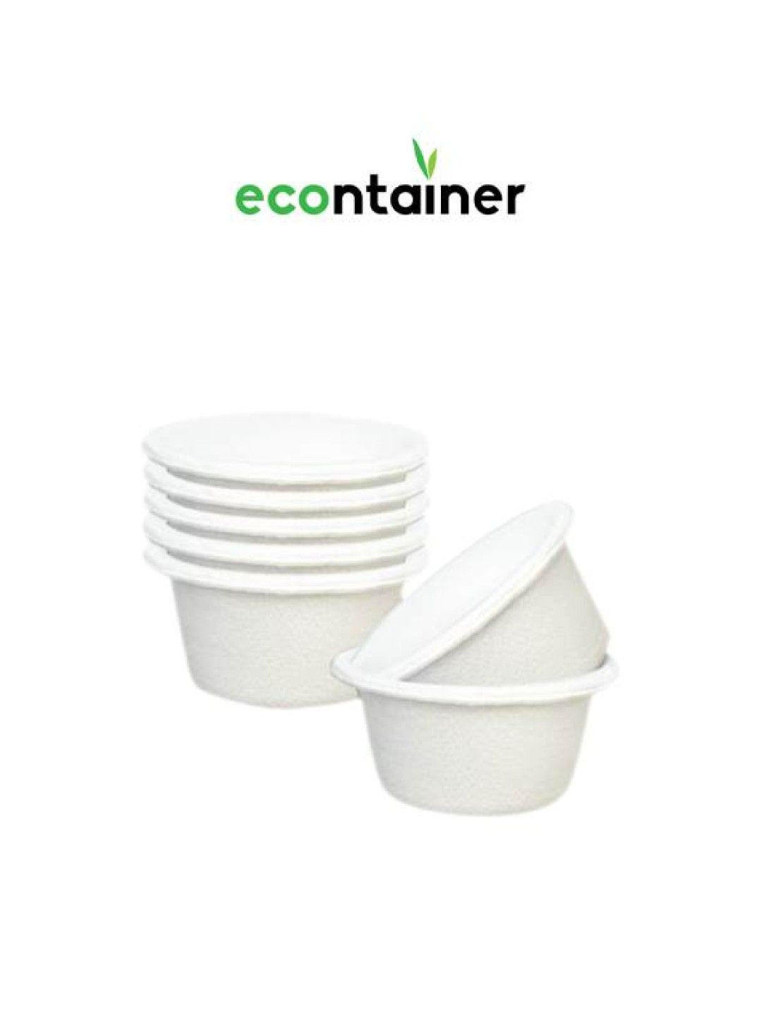 Econtainer Sugarcane Bagasse Sauce Cup Eco-friendly Food Packaging (2oz)- Pack of 50 (with Lid- Image 4)