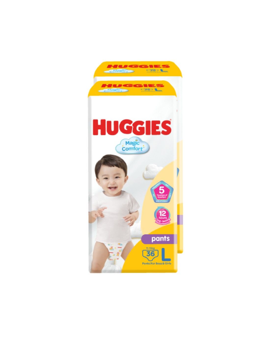 Huggies Magic Comfort Pants Large 36s x 2 (72 pcs) (No Color- Image 2)