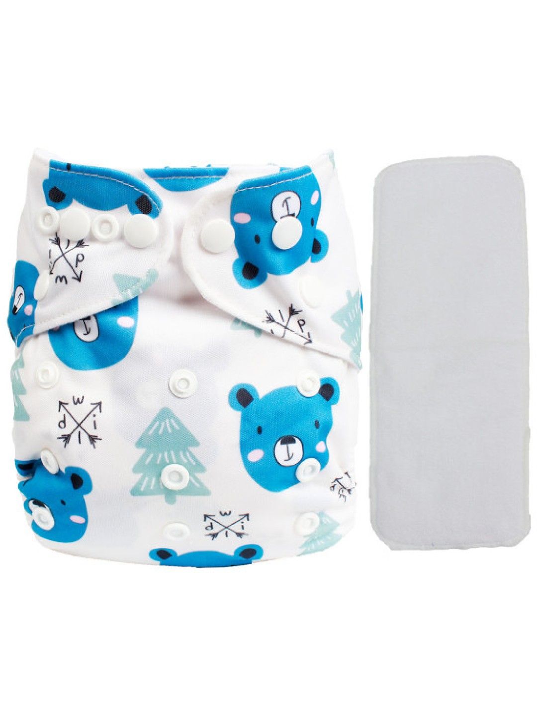 Little Steps Blue Bears Reusable Cloth Diaper (No Color- Image 1)