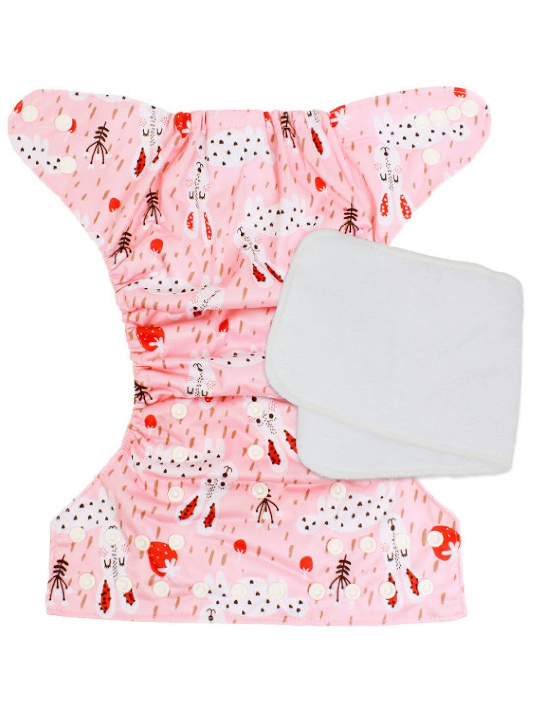 Little Steps Rabbits and Strawberries Reusable Cloth Diaper (No Color- Image 3)