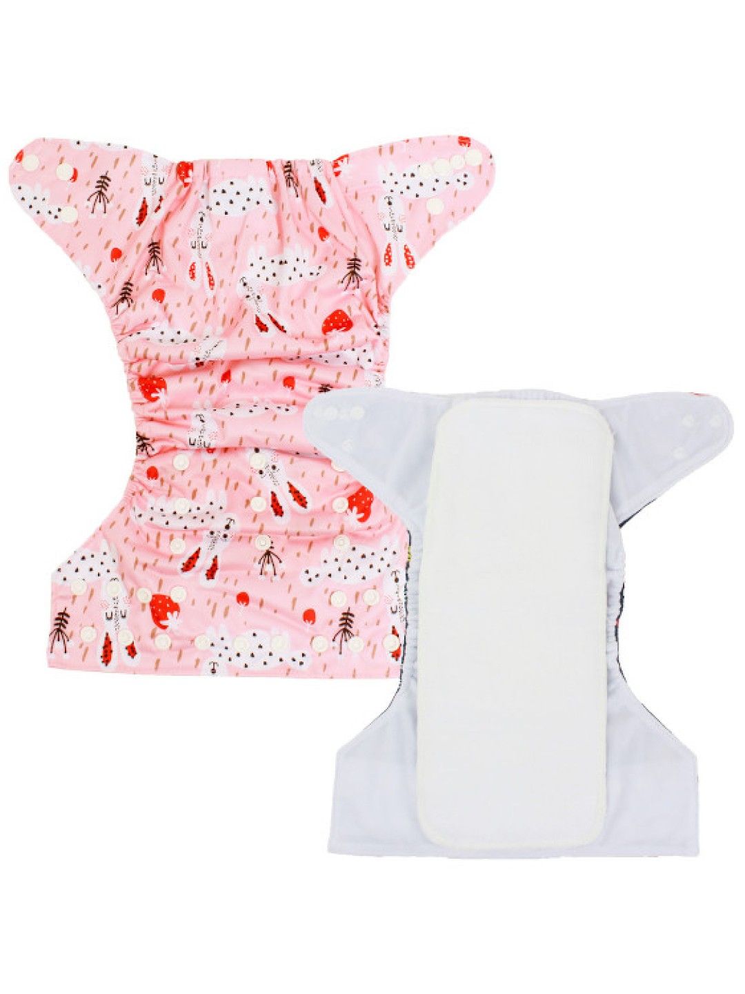 Little Steps Rabbits and Strawberries Reusable Cloth Diaper (No Color- Image 2)