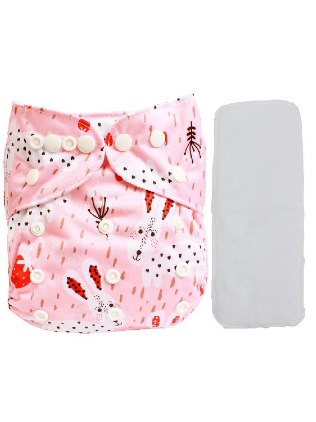 Little Steps Rabbits and Strawberries Reusable Cloth Diaper (No Color- Image 1)