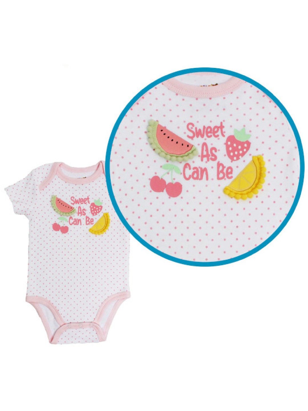 Little Steps 3-Piece Bodysuit Set in Pink Fruits (No Color- Image 3)