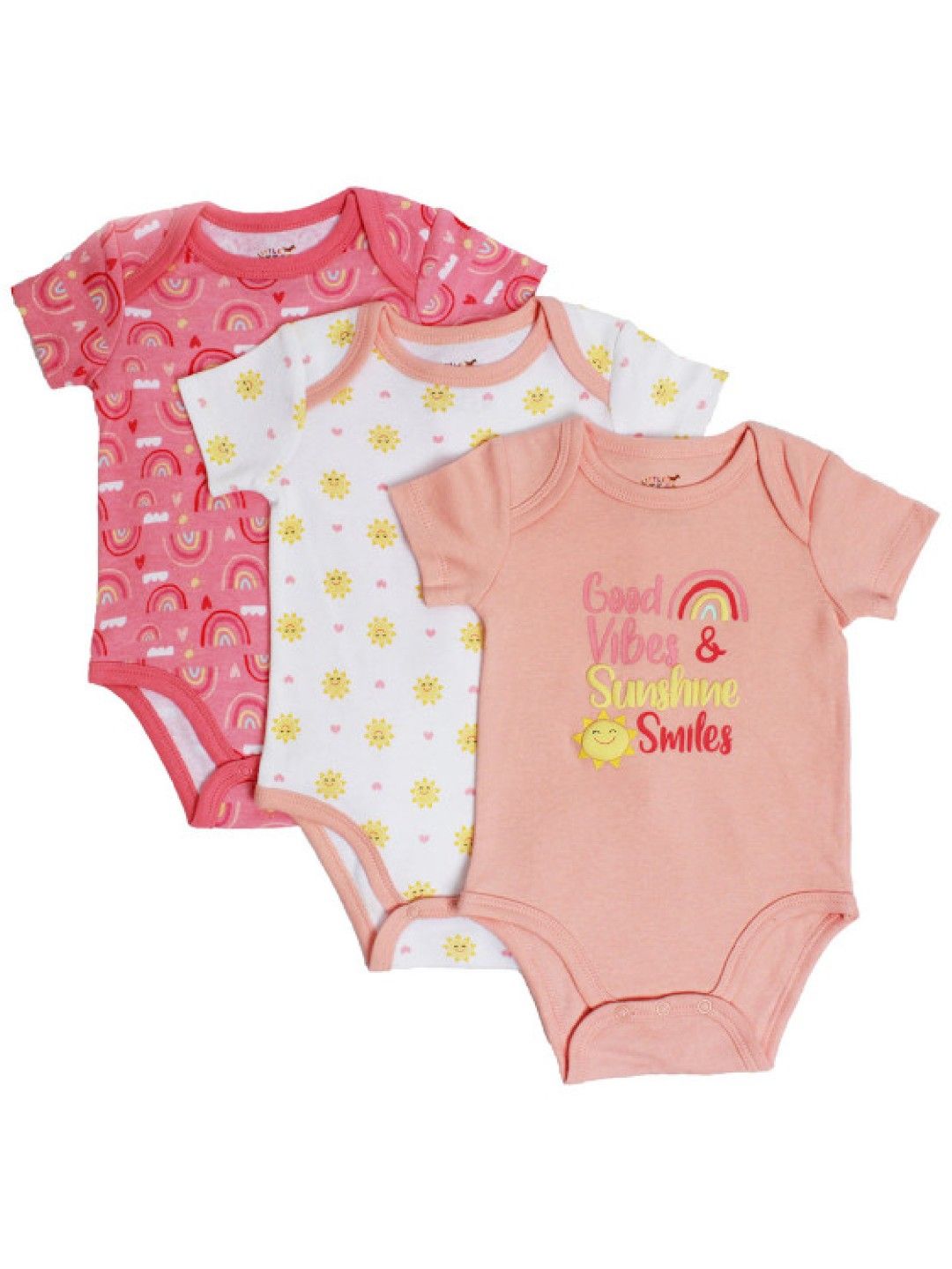 Little Steps 3-Piece Bodysuit Set in Rainbows and Suns (No Color- Image 1)