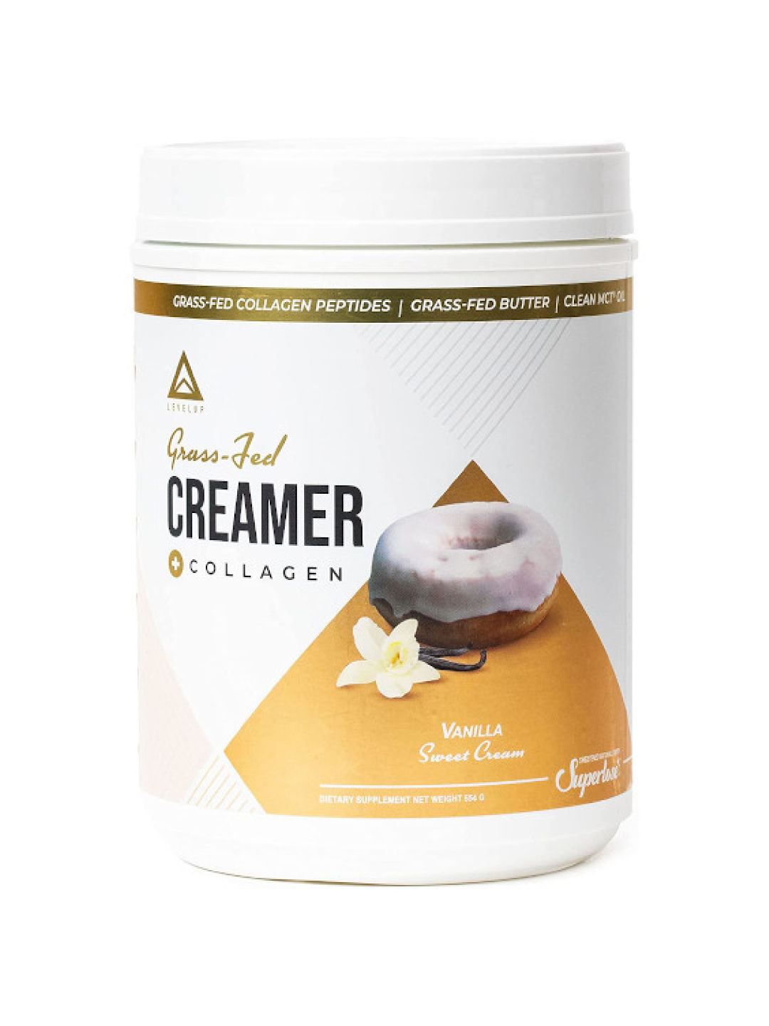 Level Up Nutra Vanilla Sweet Cream Grass Fed Keto Creamer with Collagen (30 Servings) (No Color- Image 1)