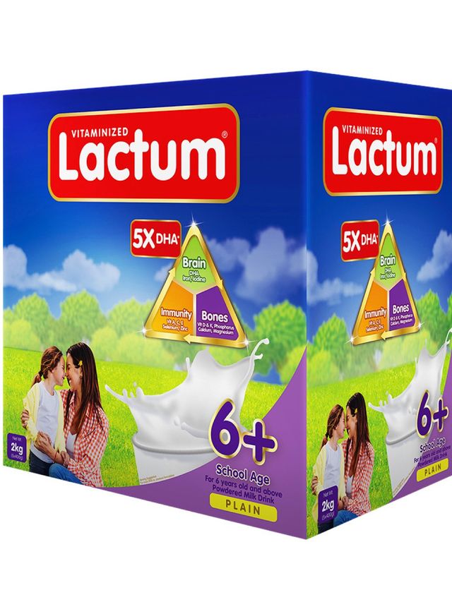 Lactum 6+ Plain Powdered Milk Drink for Children 6 Years Old and Above 2kg
