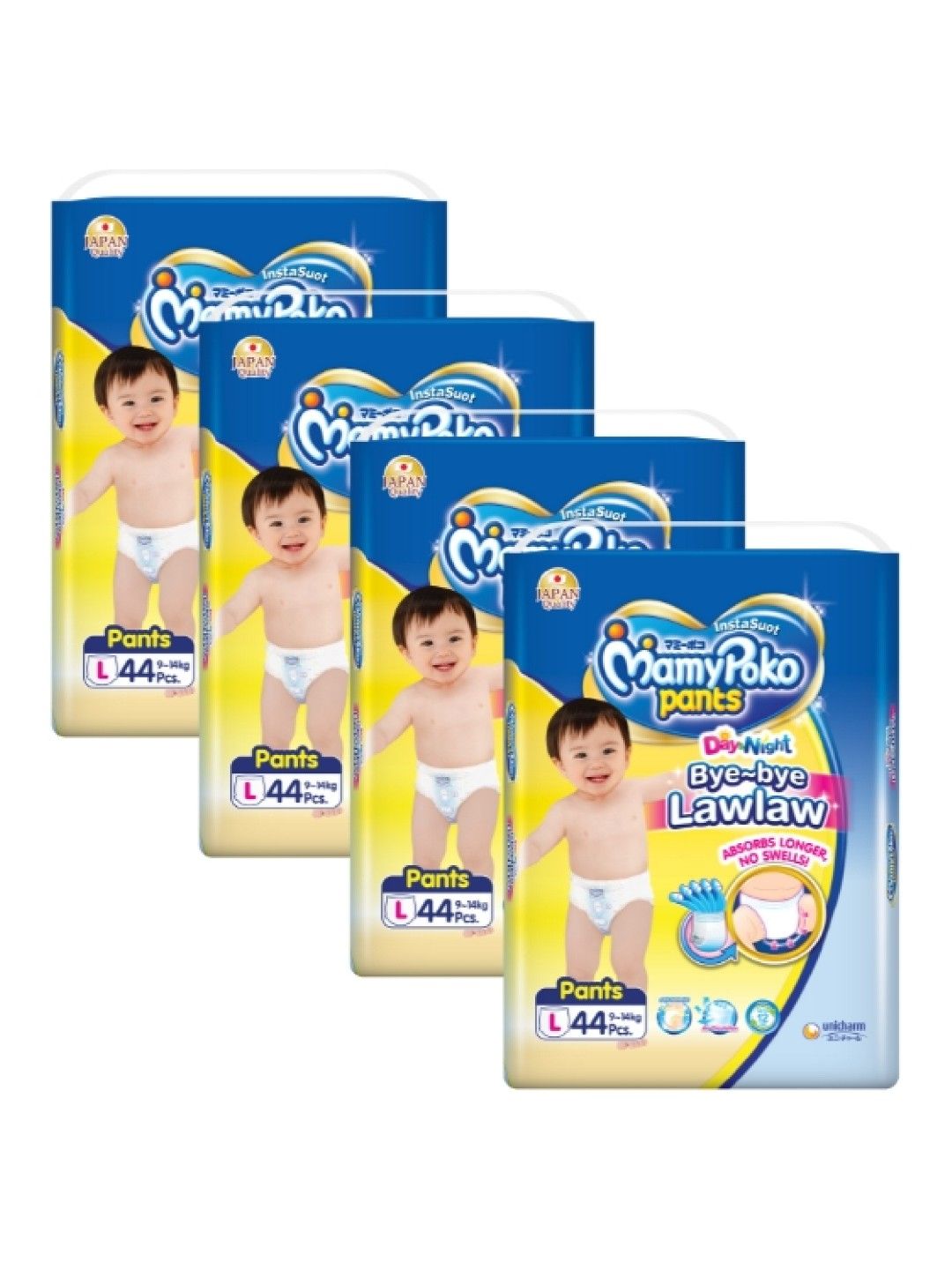 MamyPoko Instasuot Pants Large 44s x 4 packs (176 pcs) (No Color- Image 1)