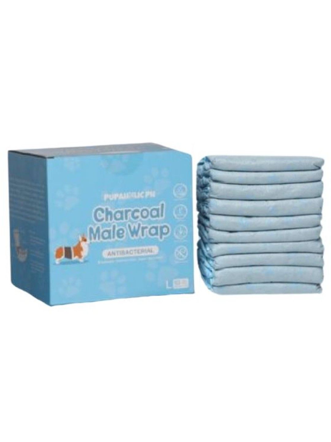 Pupaholic PH 1 Box of Charcoal Male Wraps 10Pcs/Box - Large