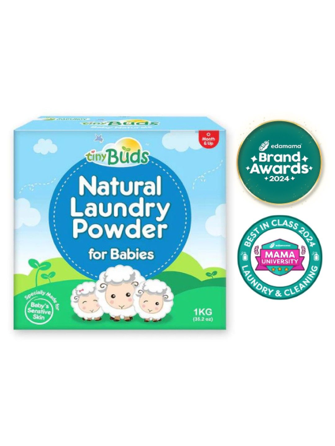 Tiny Buds Natural Laundry Powder For Babies (1kg) (No Color- Image 1)