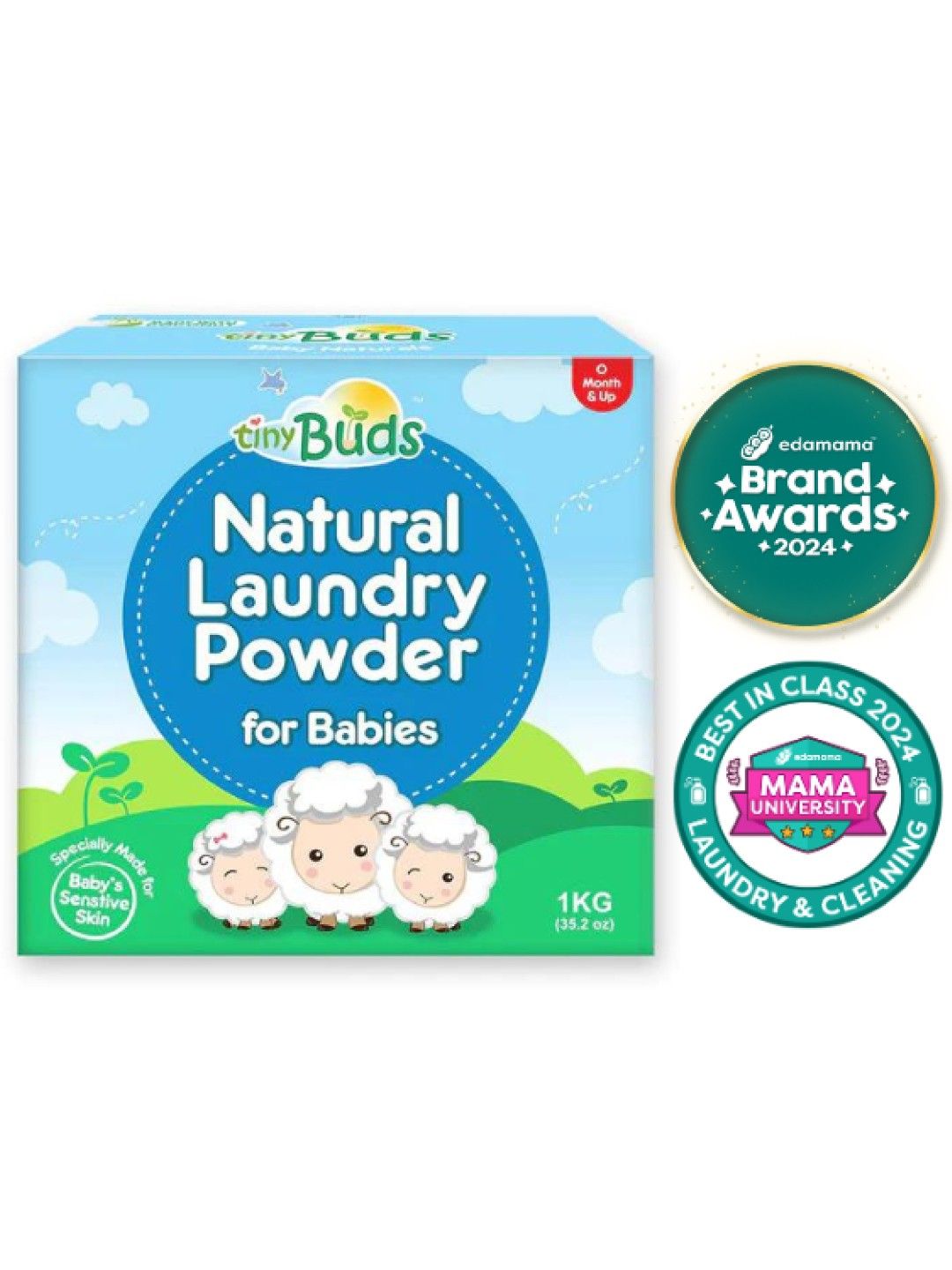 Tiny Buds Natural Laundry Powder For Babies (1kg)