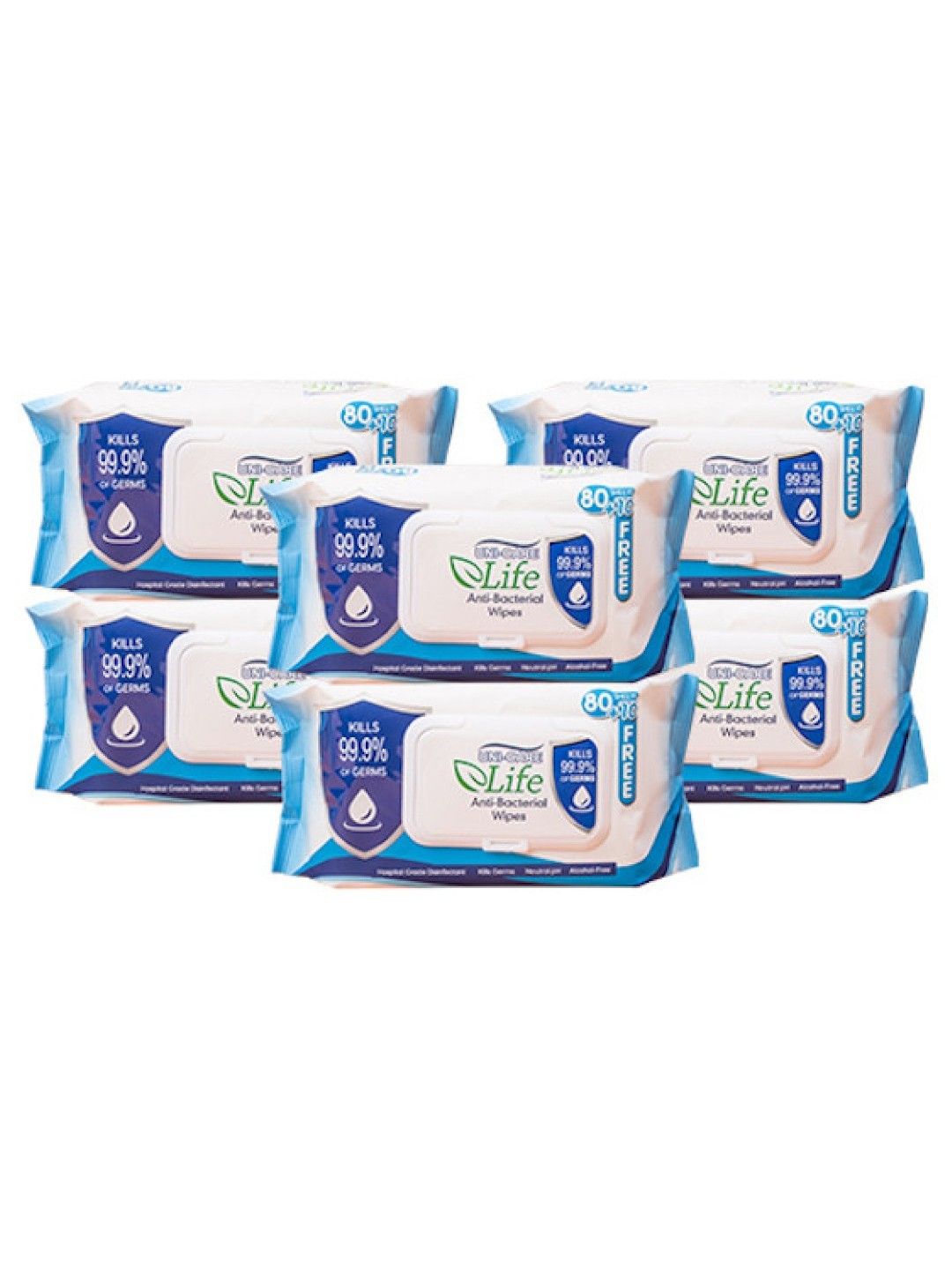 Uni-care Life Anti-Bacterial Wipes 6-Pack (90s) (No Color- Image 1)