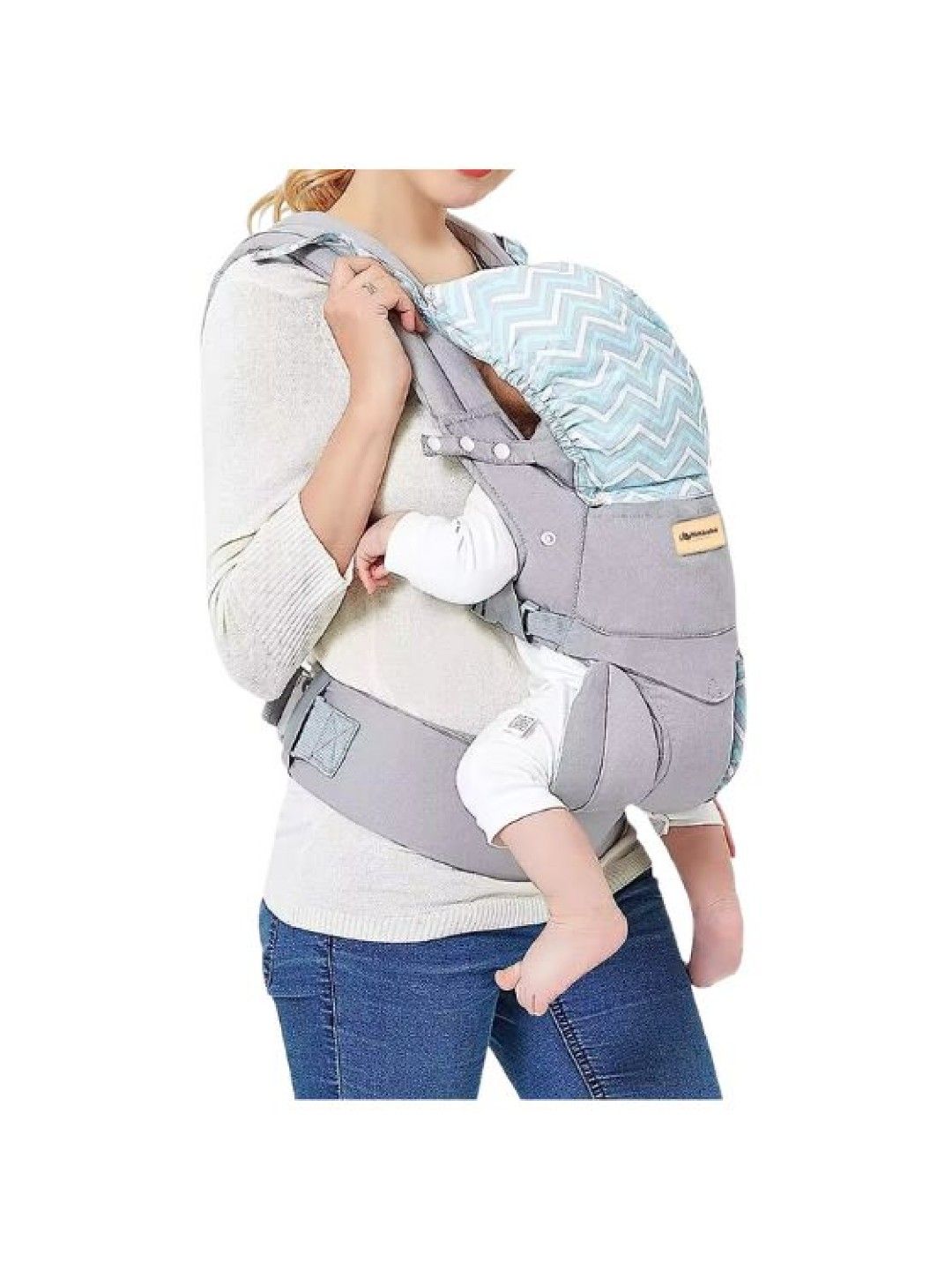 Mama Blends Ergonomic Soft Structed Baby Carrier (Light Gray- Image 2)