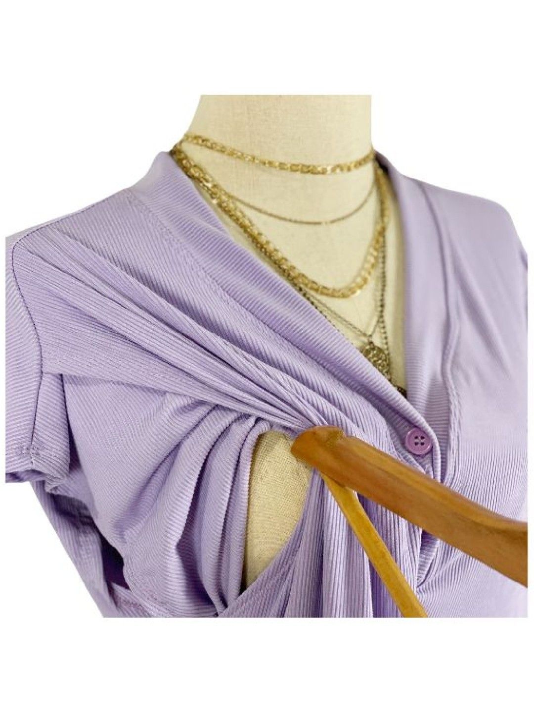 Mama Brand PH Batwing Button Breastfeeding Maxi Dress (Lilac- Image 3)