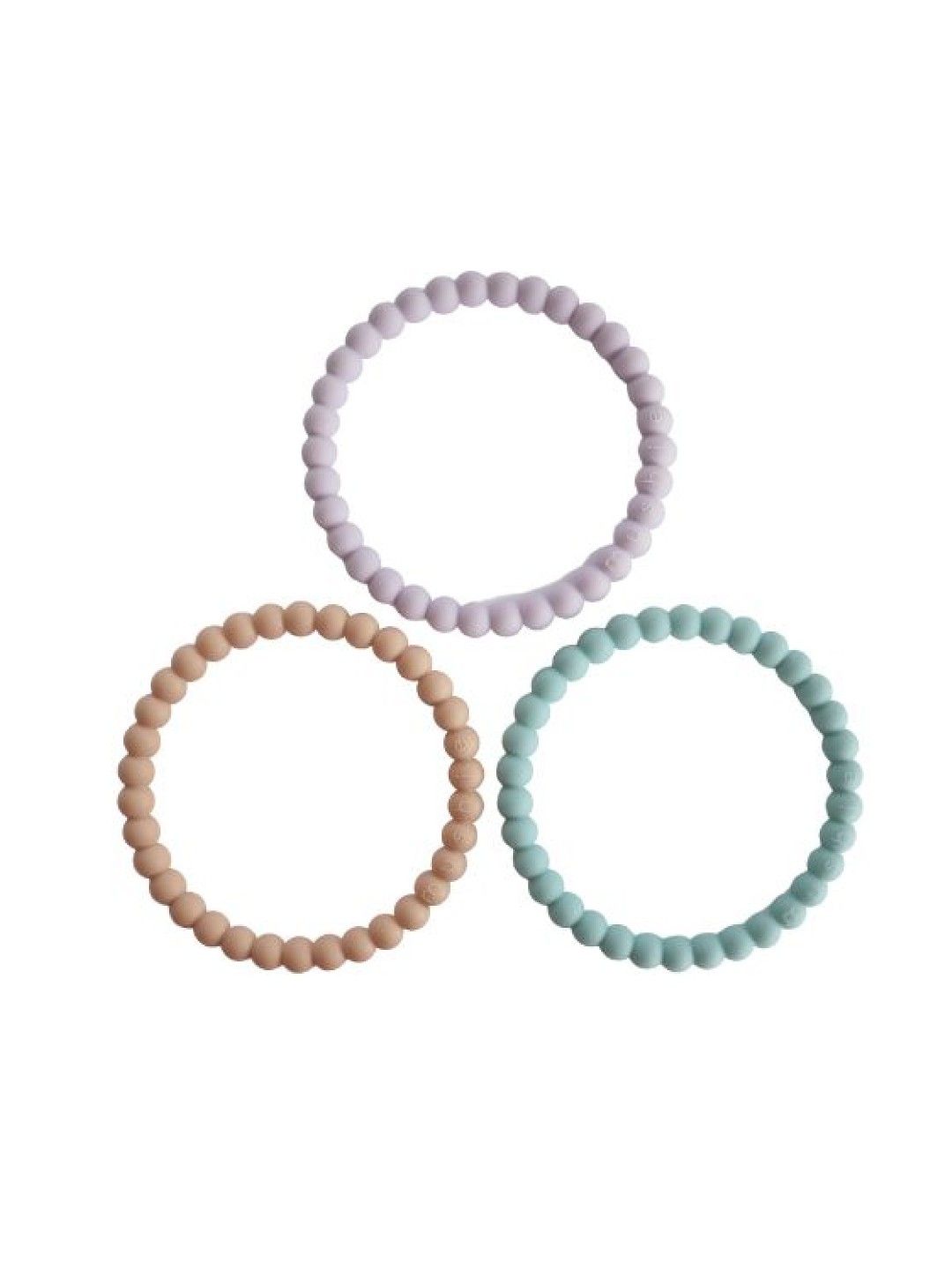 Mushie Pearl Teether Bracelet (Lilac/Cyan/Soft Peach- Image 1)