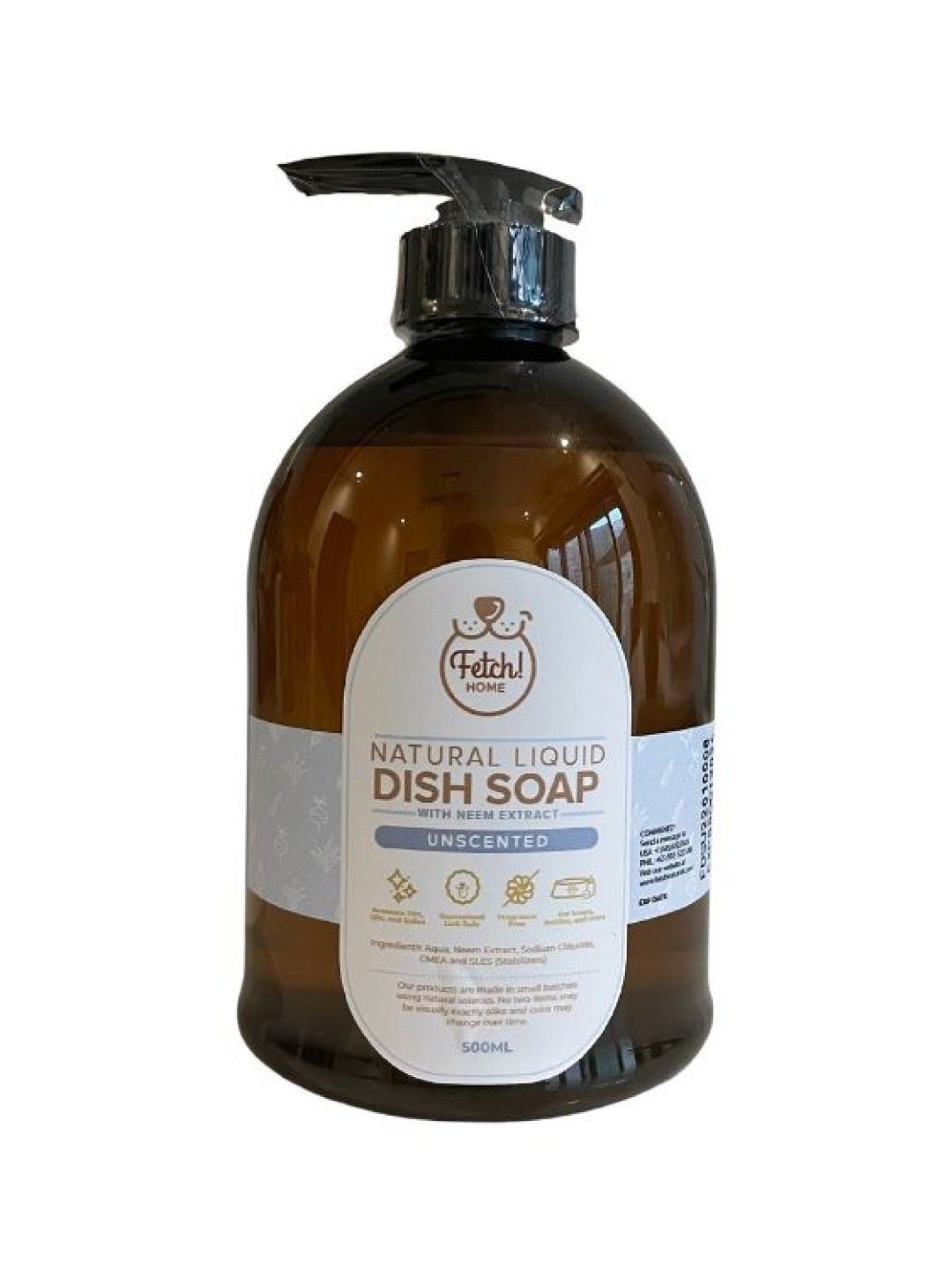 Fetch! Naturals Neem Natural Liquid Dish Soap Unscented (500ml)