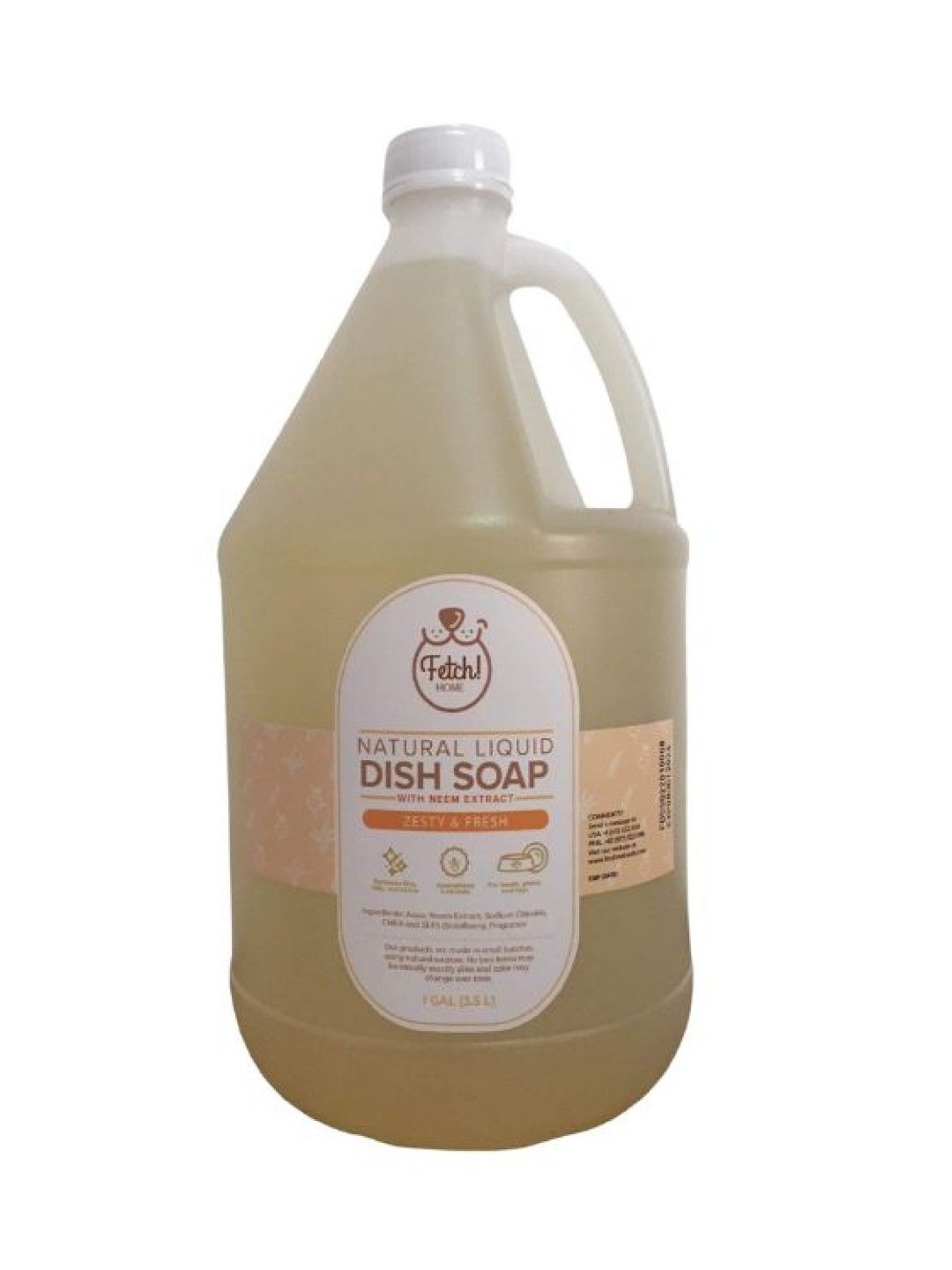 Fetch! Naturals Neem Natural Liquid Dish Soap Zesty & Fresh (1 Gallon) (No Color- Image 1)