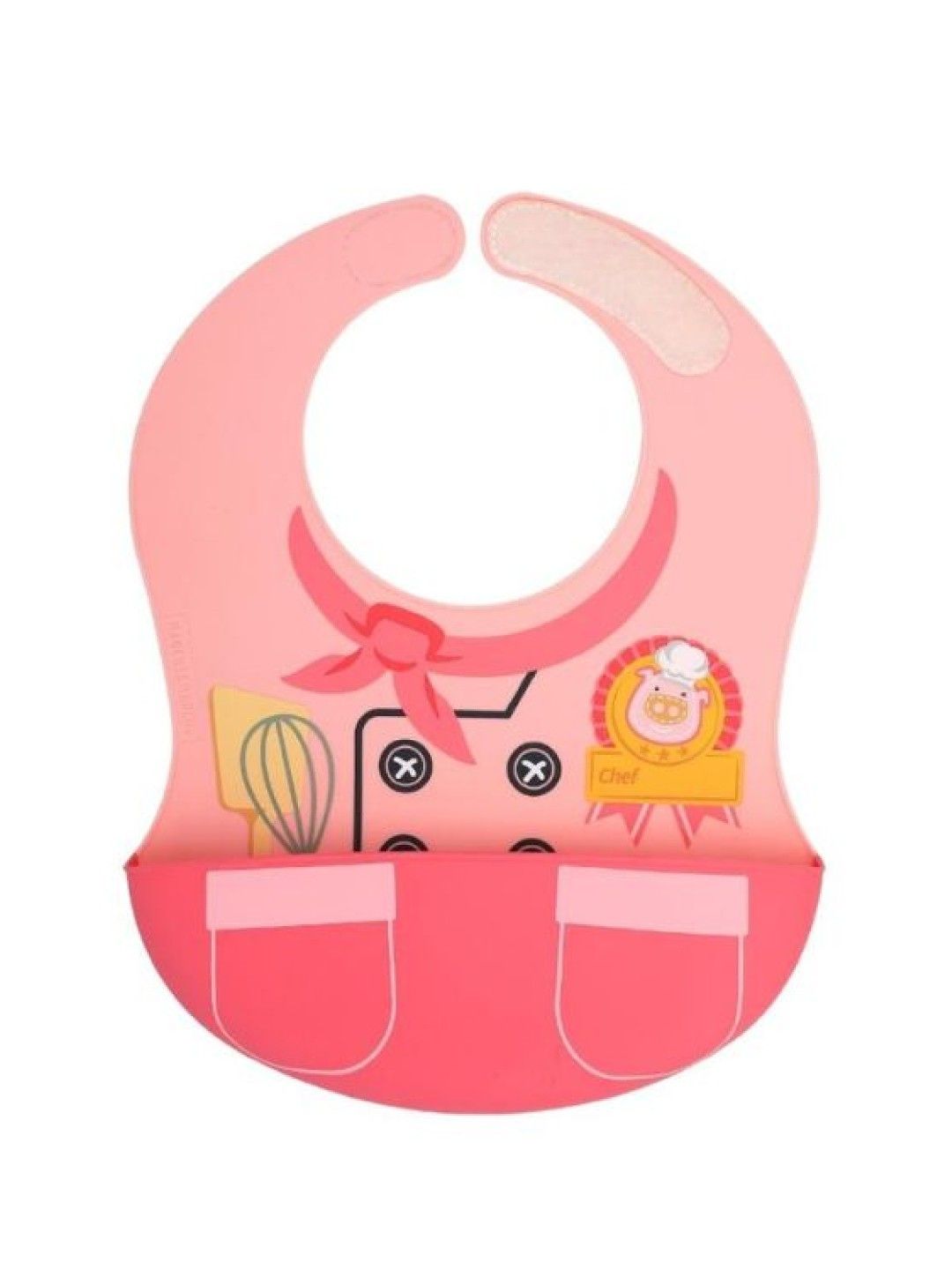 Marcus & Marcus Wide Coverage Silicone Bib Little Chef (Pink- Image 1)