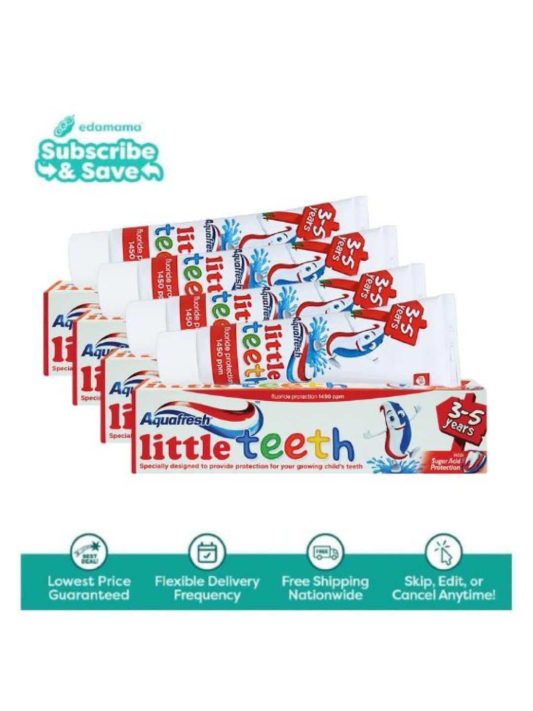 Aquafresh Little Teeth Toothpaste 50ml x 4 - Subscription (No Color- Image 1)