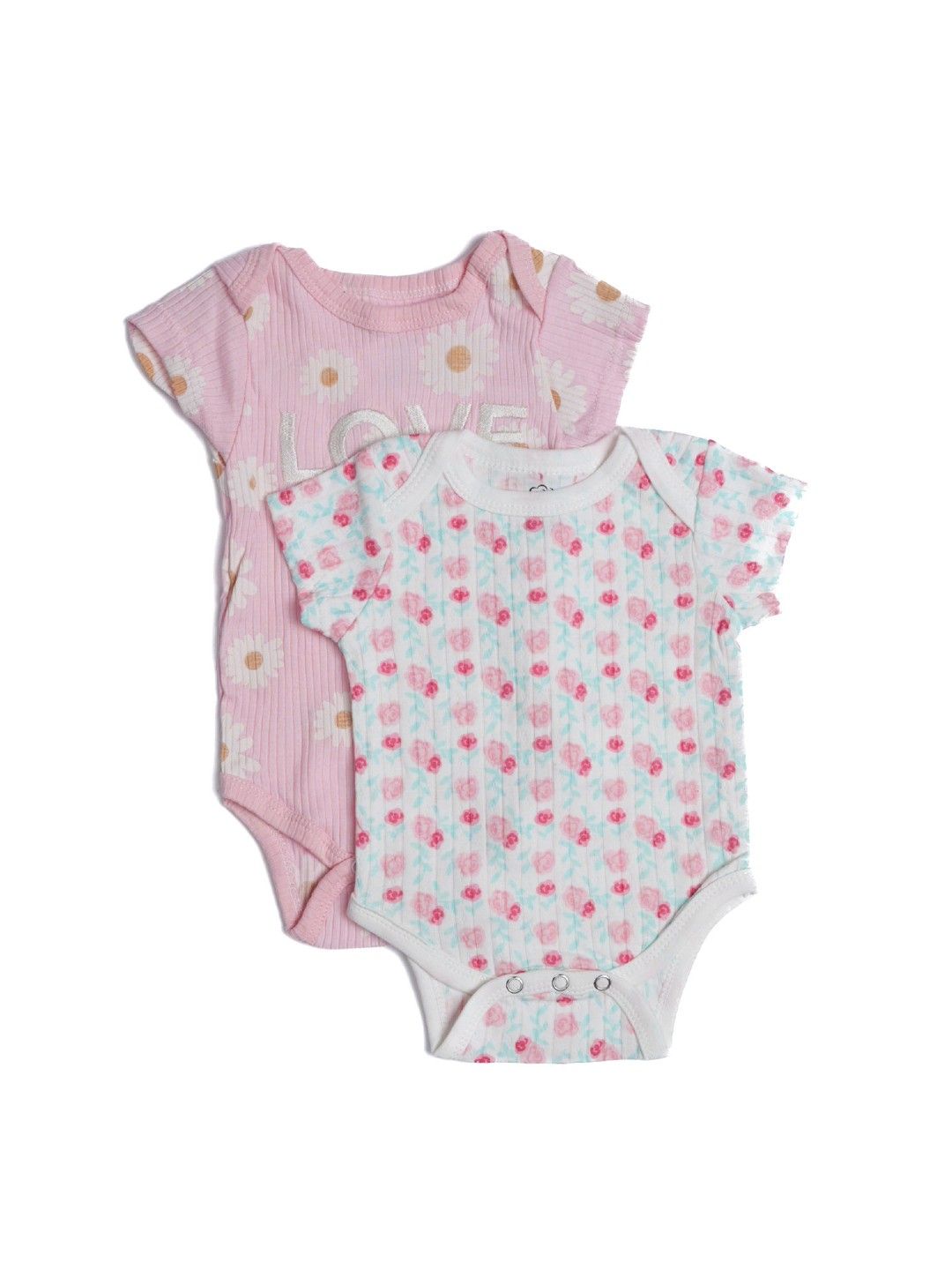 Cottonkind Love Daisies Set F Short Sleeves Onesies Set of 3 (No Color- Image 2)