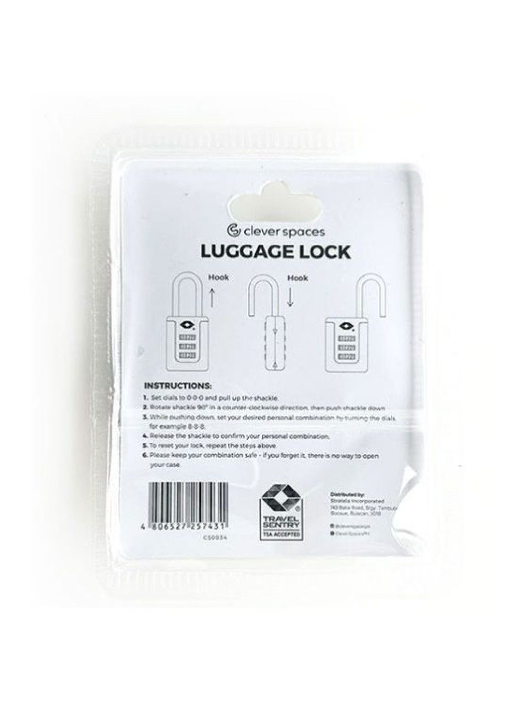 Clever Spaces TSA Luggage Lock (2 pack) (No Color- Image 2)
