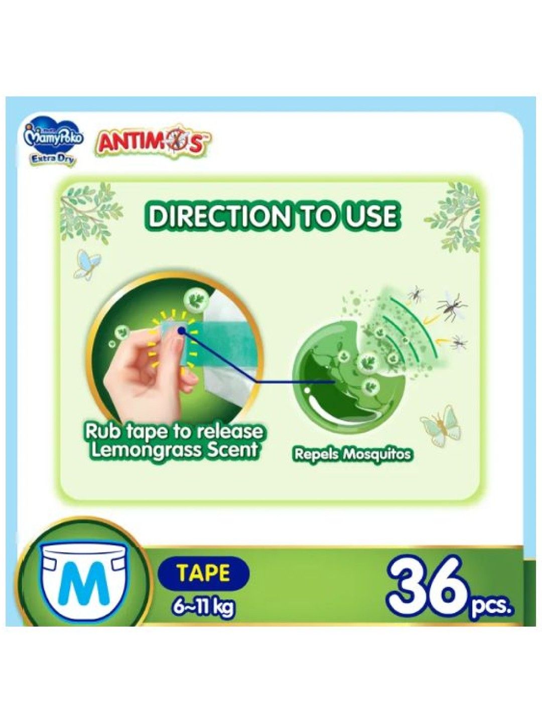MamyPoko Extra Dry Protect Antimos Diaper Tape Medium (36 pcs) (No Color- Image 2)