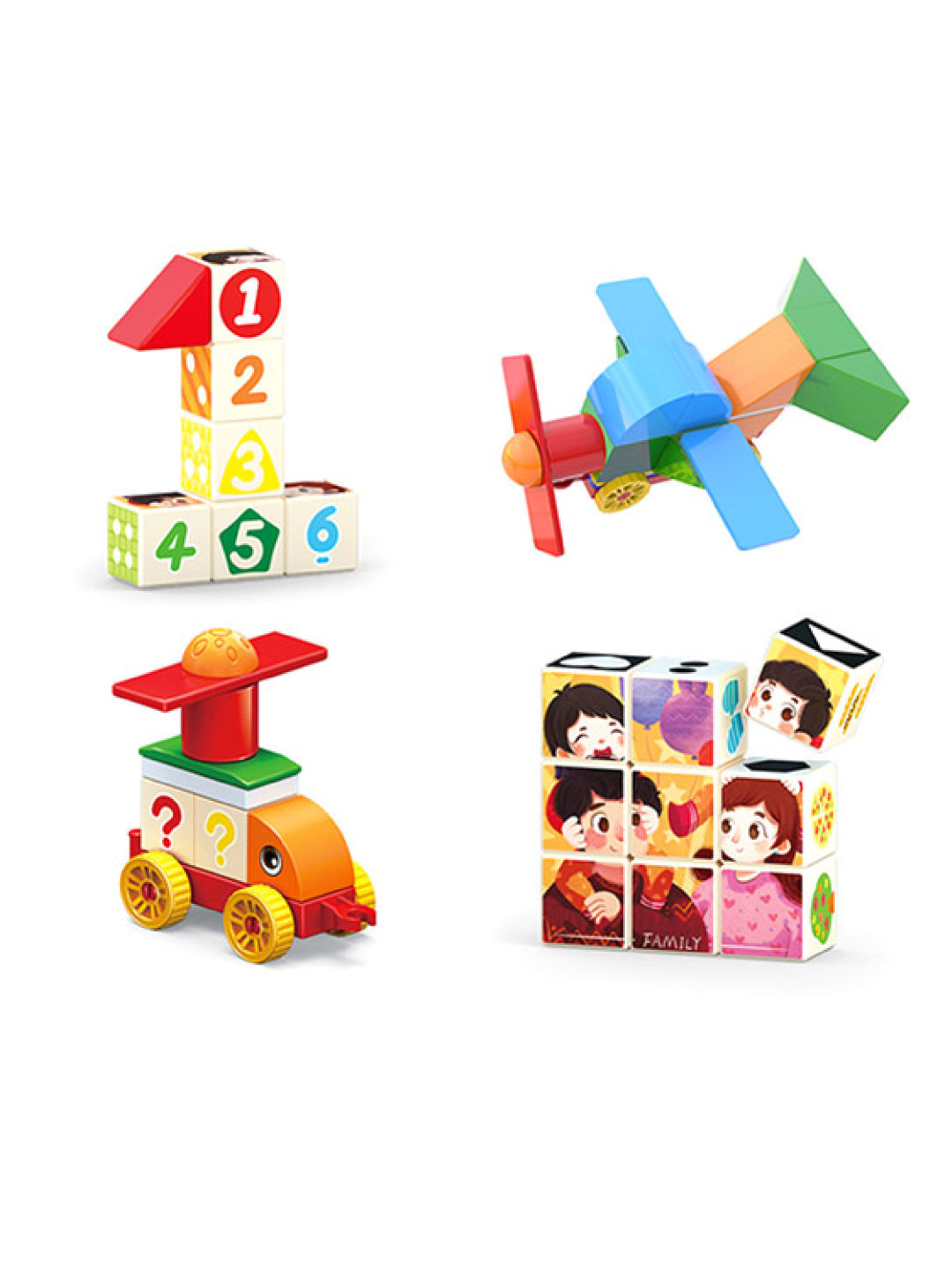 Alilo Magnetic Building Blocks - Stack & Count (No Color- Image 3)