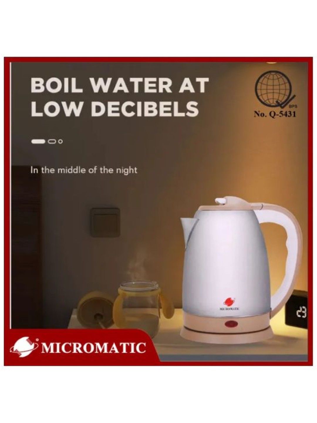MICROMATIC MCK-1850 Stainless Steel Electric Kettle 2L (No Color- Image 4)