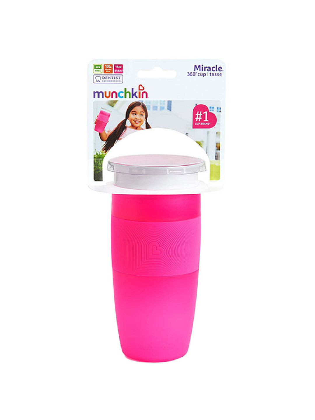 Munchkin Miracle 360 Sippy Cup (14oz) (Pink- Image 1)