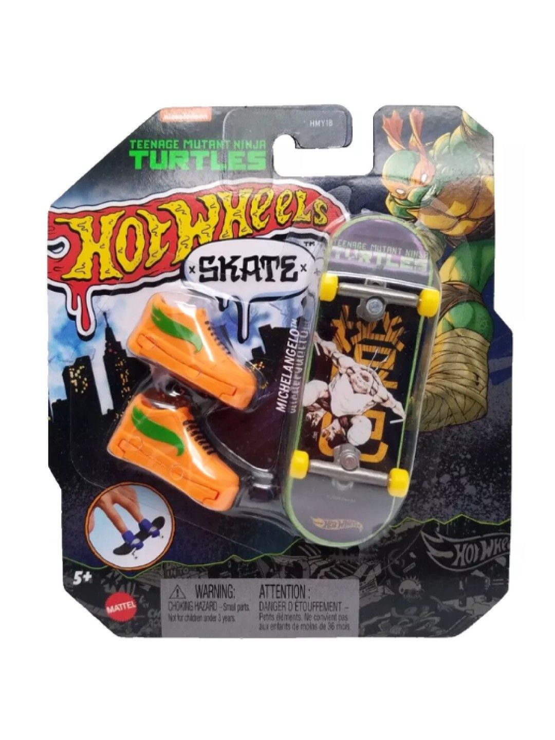 Hot Wheels Skate Fingerboard Teenage Mutant Ninja Turtles Michelangelo (No Color- Image 1)