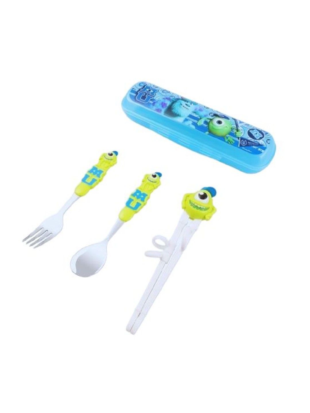 Dish Me PH Disney Mike (Monsters Inc.) - 3D Spoon, Fork and Chopsticks Set with Case (No Color- Image 1)