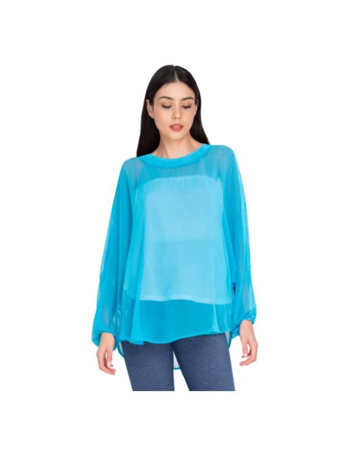Mommy Plus Adara Maternity Blouse (Blue- Image 1)