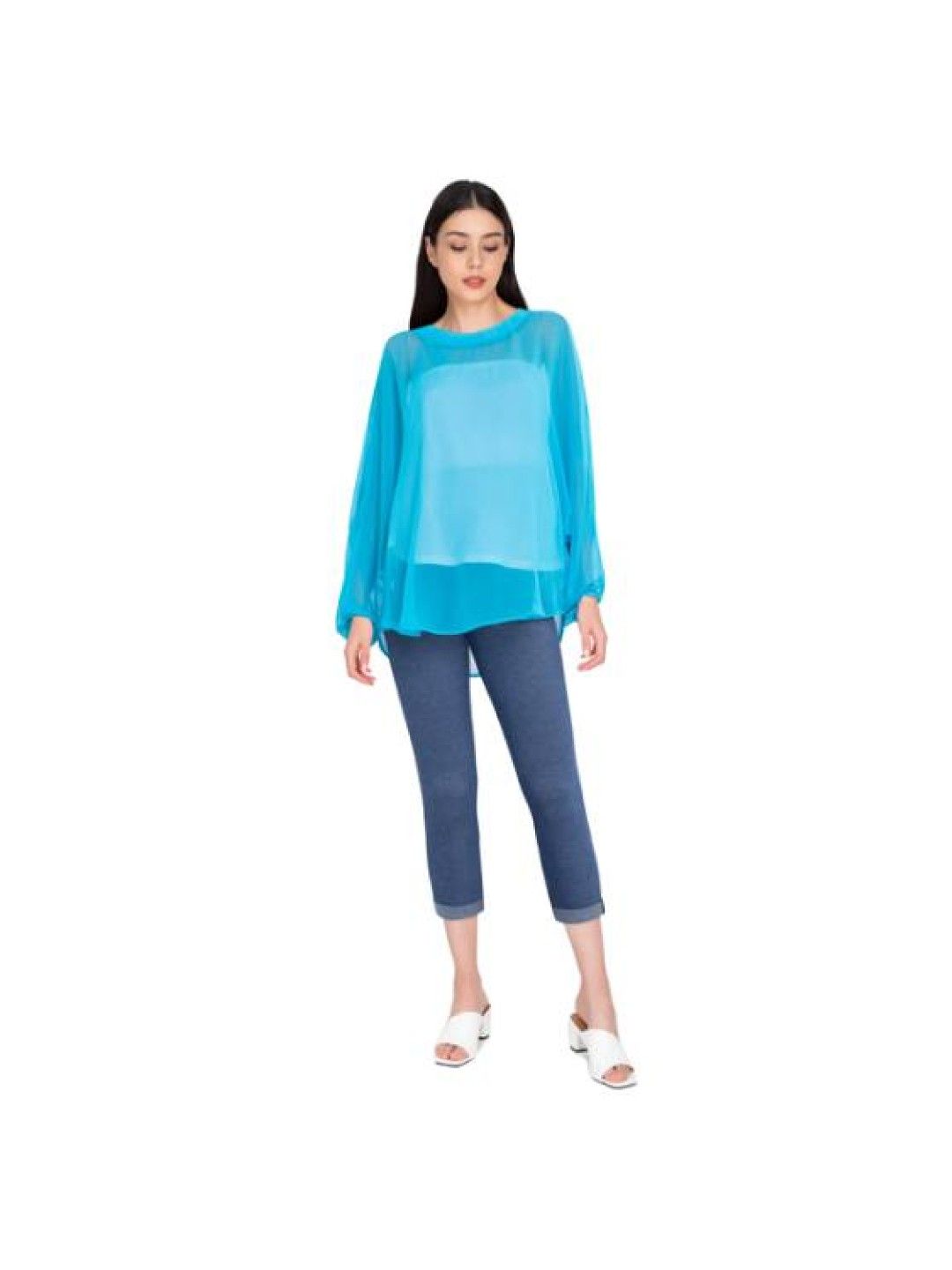 Mommy Plus Adara Maternity Blouse (Blue- Image 3)