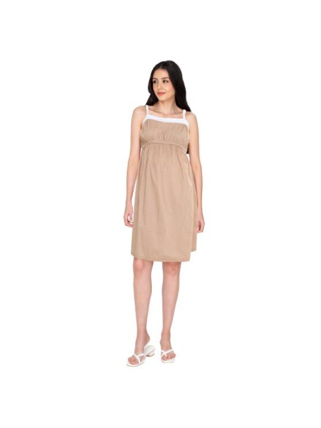 Mommy Plus Helen Maternity Dress (Beige- Image 4)