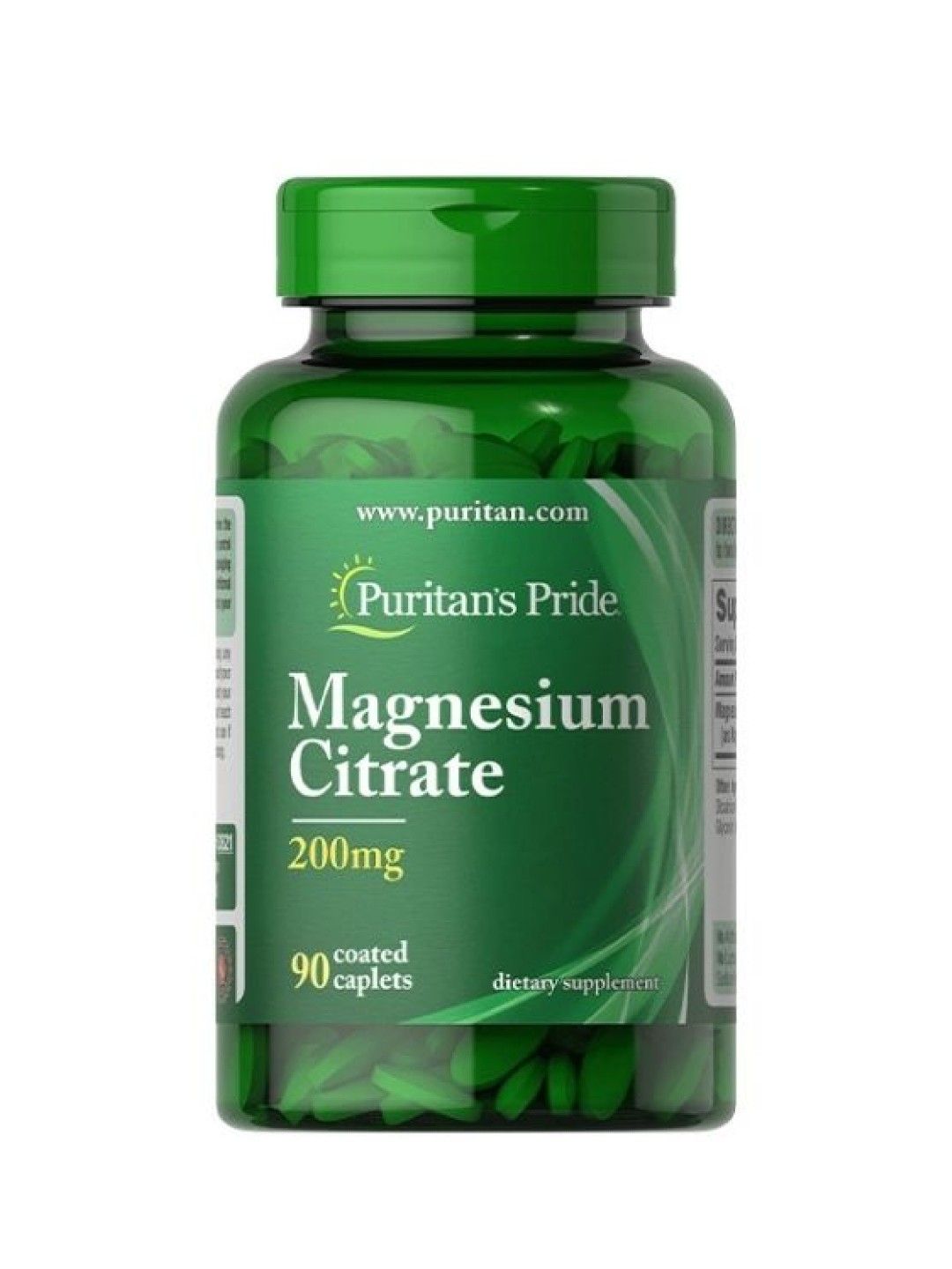 Puritan's Pride Magnesium Citrate 210 mg (90 caplets) (No Color- Image 1)