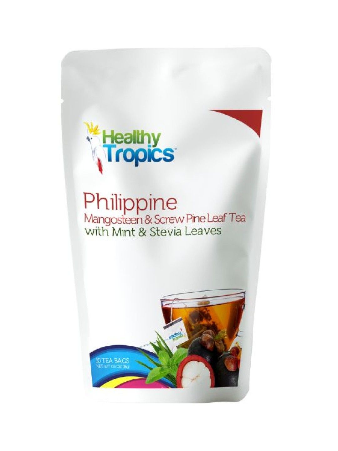 Healthy Tropics Philippine Mangosteen and Pandan Leaf Tea with Mint and Stevia Flakes (1.5g)