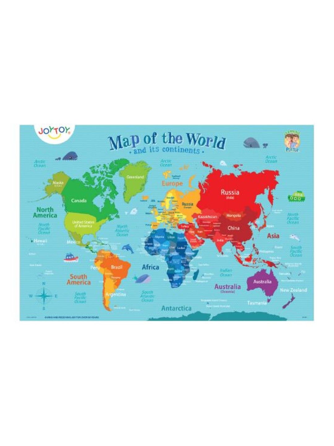 Joytoy Map of the World Poster (No Color- Image 1)