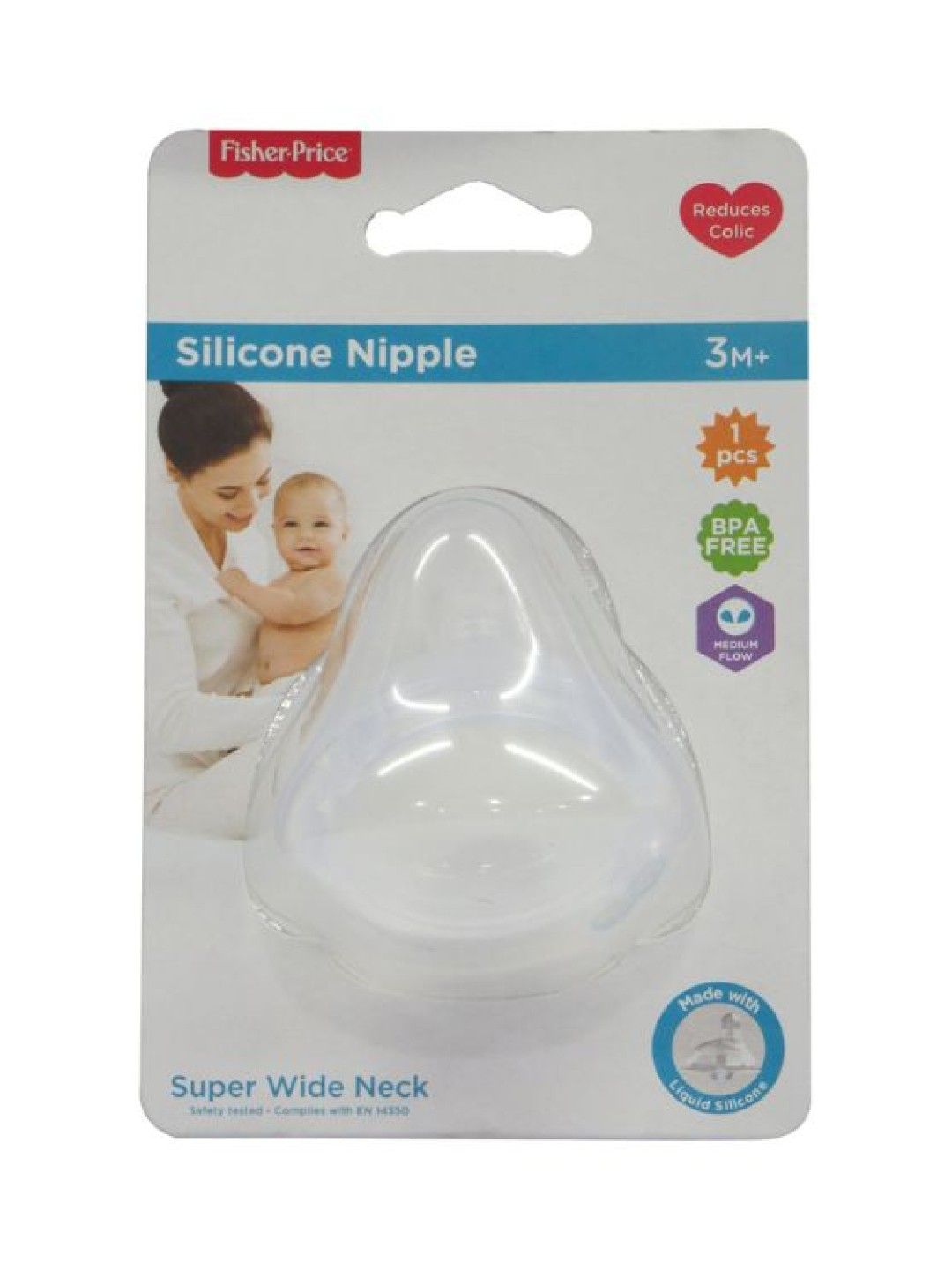 Fisher Price Super Wide Neck Silicone Nipple (1pc) (Medium- Image 2)