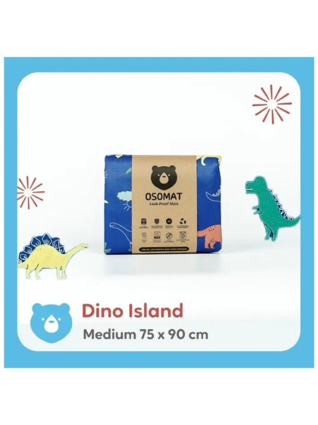Osomat Leak Proof Mat (Boys) - Medium (Dino Island- Image 2)