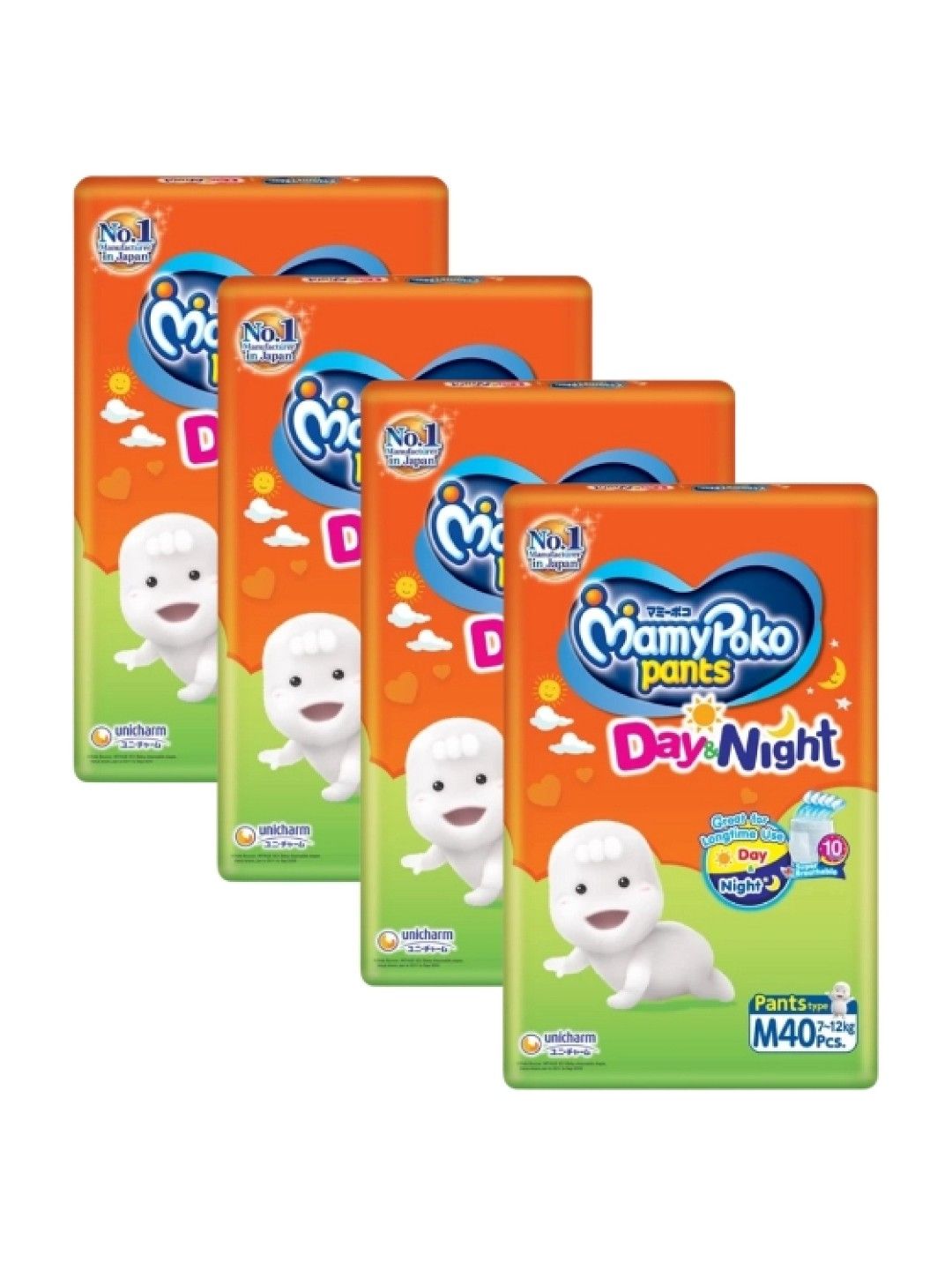 MamyPoko Day and Night Pants Medium 40s x 4 packs (160 pcs) (No Color- Image 1)