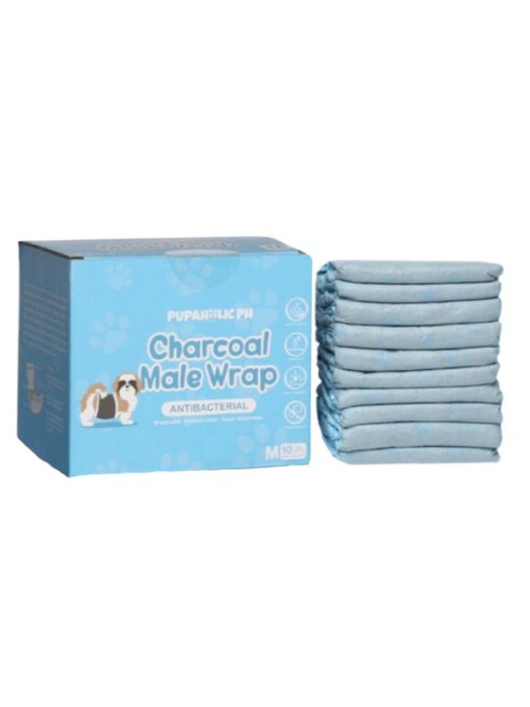 Pupaholic PH 1 Box of Charcoal Male Wrap 10Pcs/Box - Medium